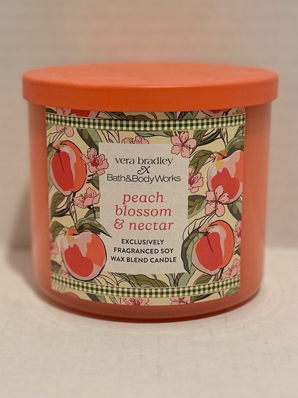 Bath & Body NEW Vera Bradley Peach Blossom & Nectar 3-Wick Candle